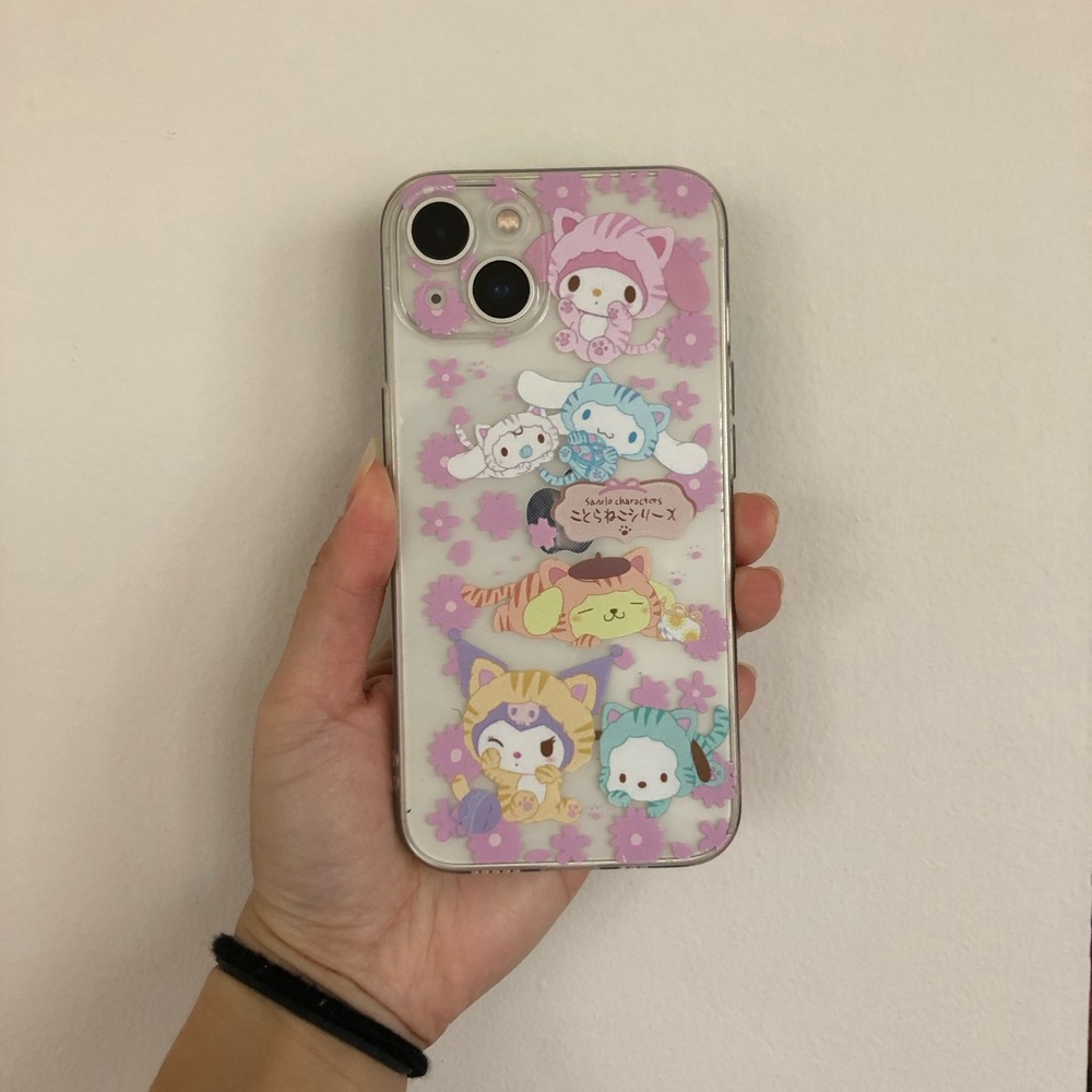 Clear blossom Sanrio phone case🌸🌺🌼🌻🌷🌹